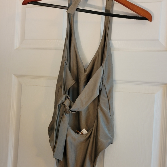 NWT Bellissima Swimsuit Size Small Platinum Khaki With Swarovski Elements - Picture 11 of 12